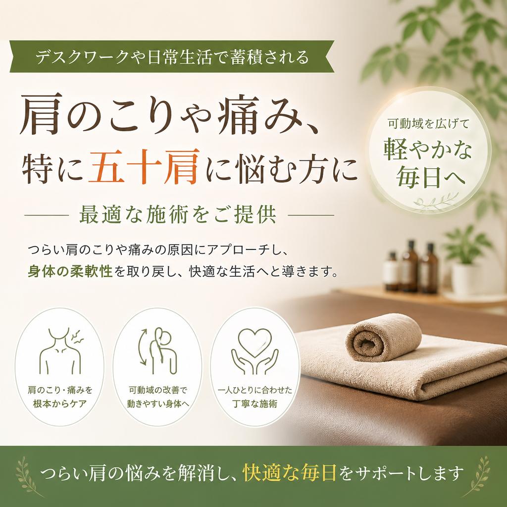 肩こりや五十肩の改善