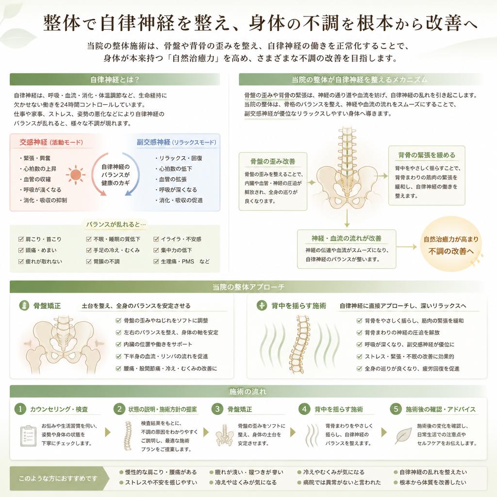 整体施術で自律神経を整える方法