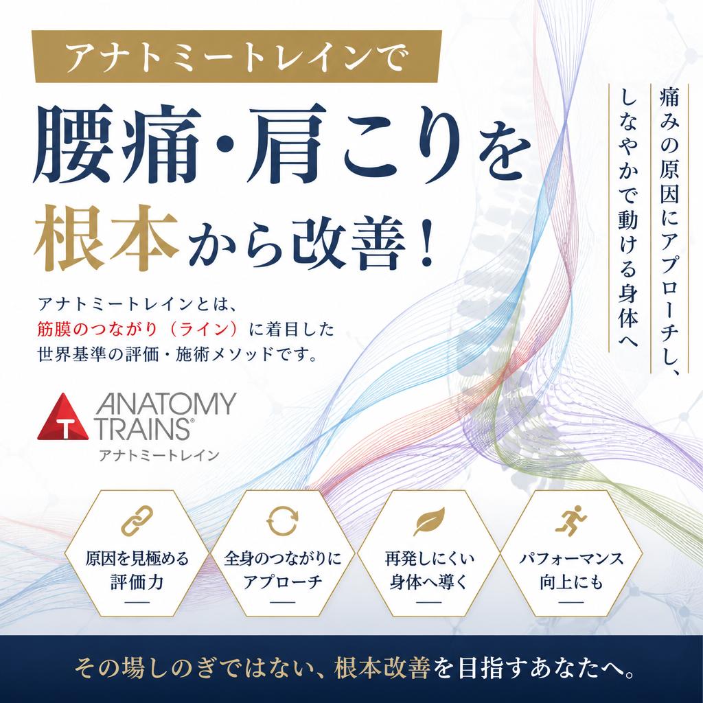 アナトミートレインで腰痛・肩こりを根本から改善！