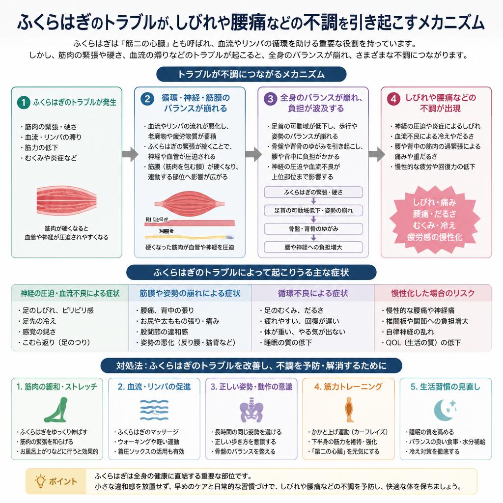ふくらはぎの疲れが引き起こす身体の不調