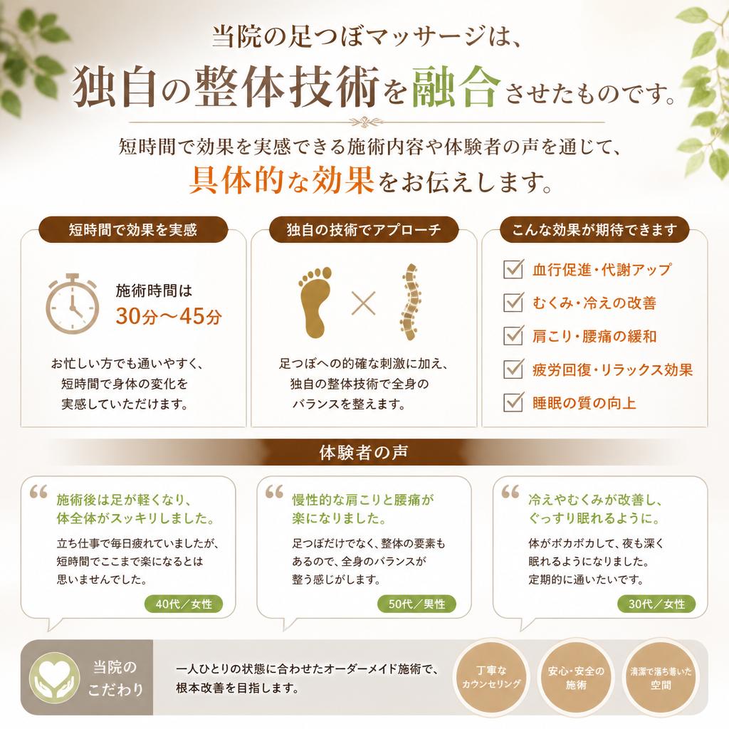 整体技術を用いた効果的な施術内容