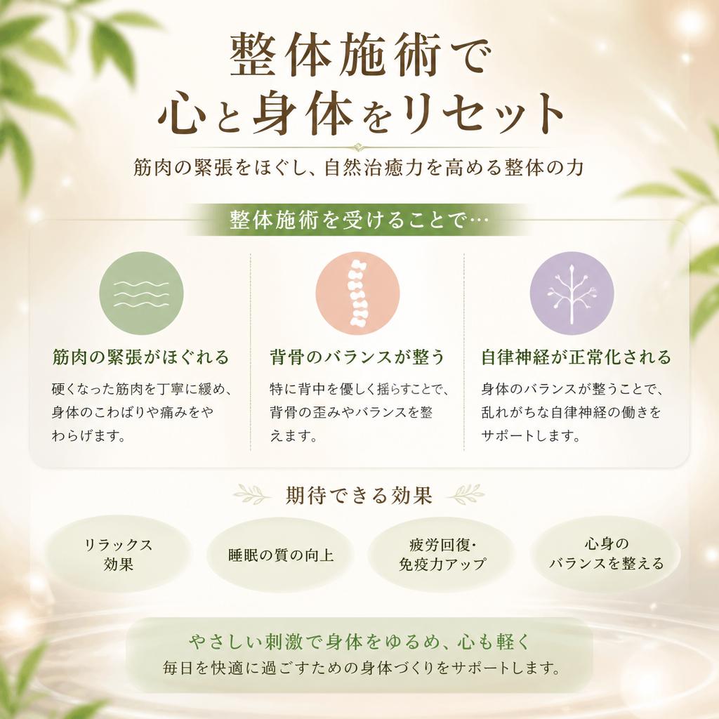 整体がもたらすリラックス効果