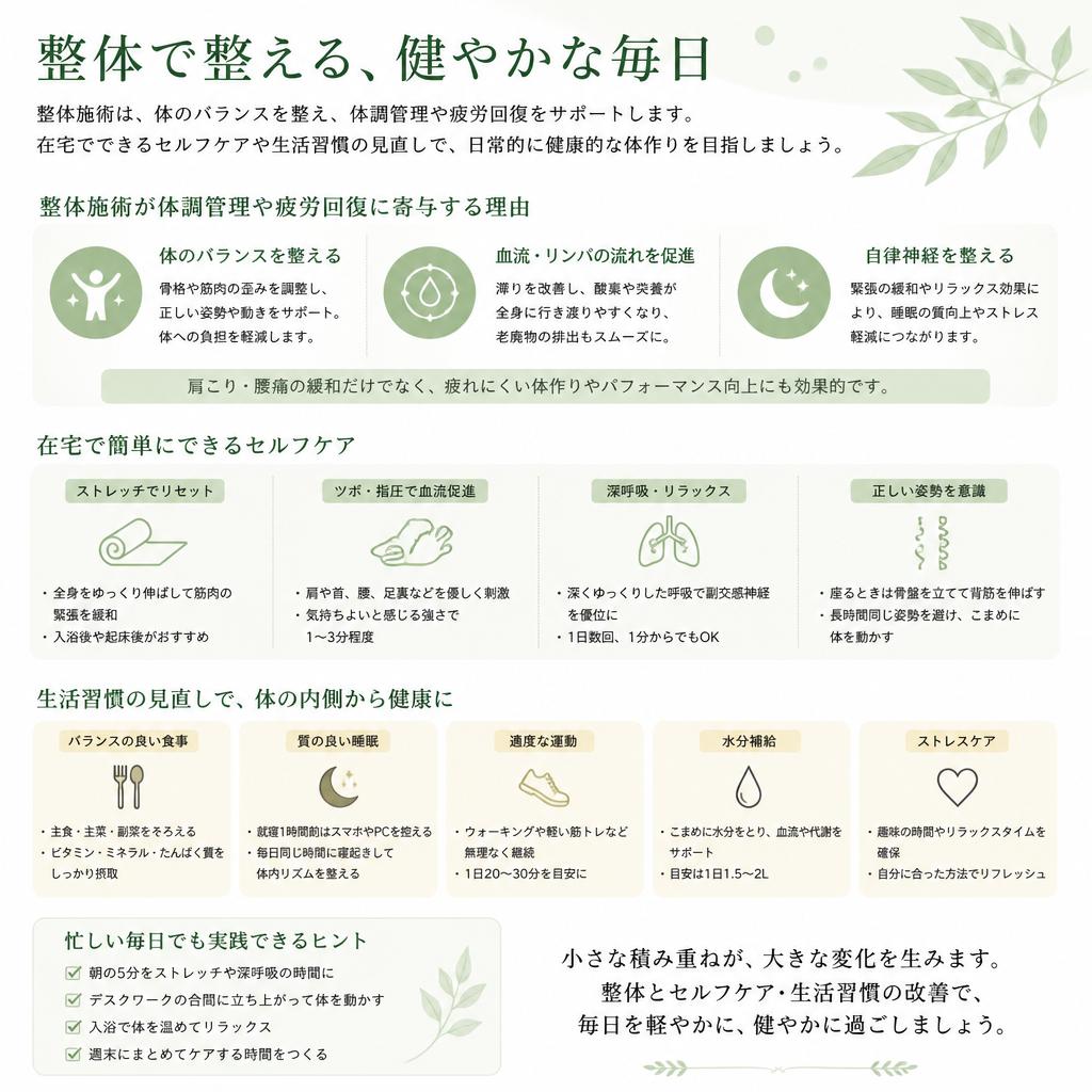 体調管理と疲労回復のために