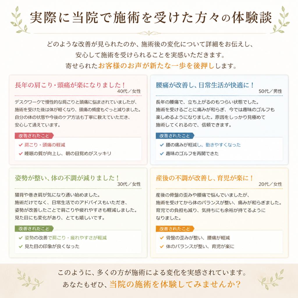 お客様の声・体験談